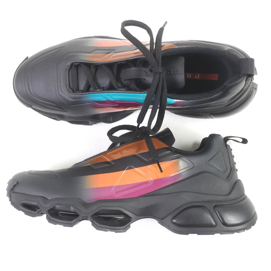 PRADA Low cut sneakers 4E3595 Technical fabric black COLLISION CROSS mens 7 Used Authentic