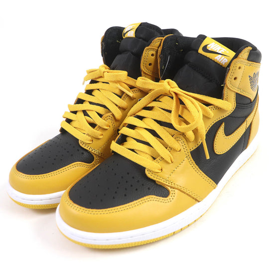 NIKE High cut sneakers 555088-701 Main: Leather Black yellow AIR JORDAN 1 RETRO HIGH OG POLLEN mens 28 Used Authentic