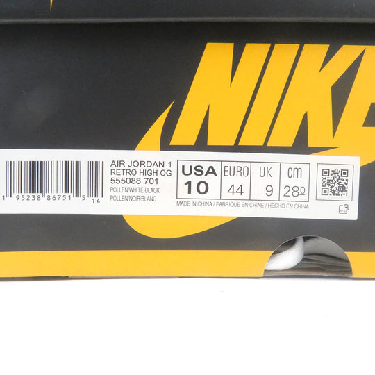NIKE High cut sneakers 555088-701 Main: Leather Black yellow AIR JORDAN 1 RETRO HIGH OG POLLEN mens 28 Used Authentic
