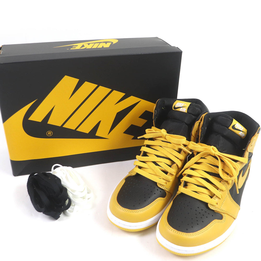 NIKE High cut sneakers 555088-701 Main: Leather Black yellow AIR JORDAN 1 RETRO HIGH OG POLLEN mens 28 Used Authentic