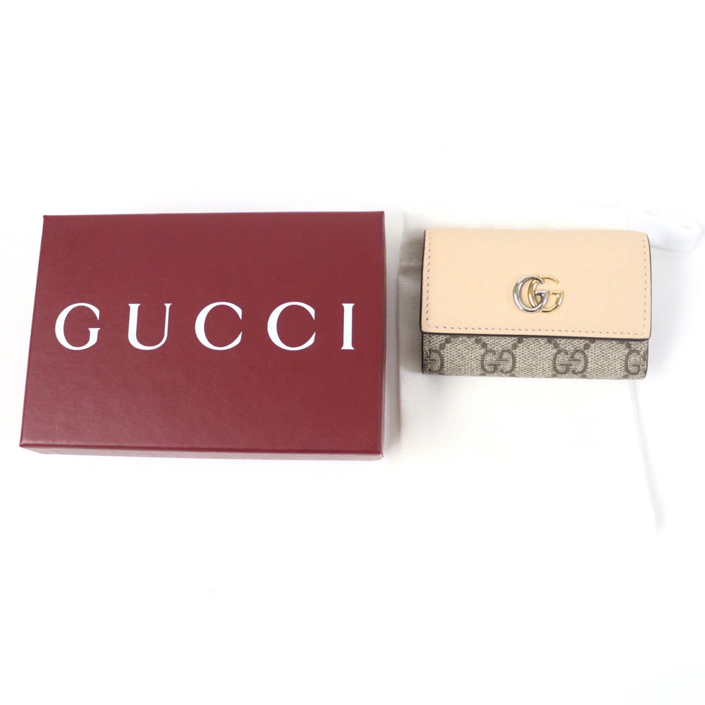 GUCCI Key case Key holder  795649 Main: Leather, Main: GG Supreme Canvas beige Double G Key case Key holder Women Used Authentic