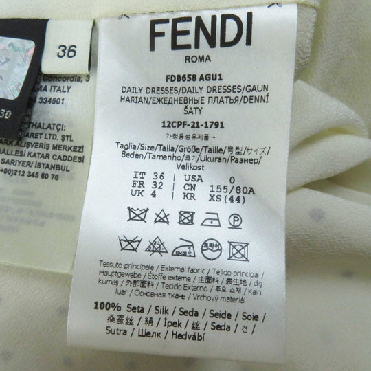 FENDI one piece Main: 100% silk, Lining: 100% silk Beige black Women 36 Used Authentic