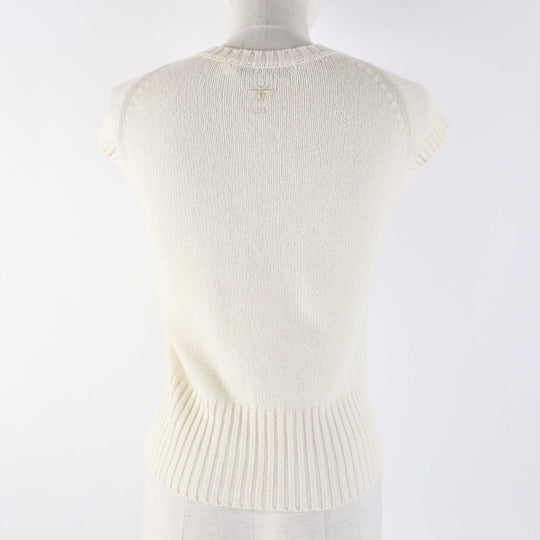 Christian Dior knit 214S12AM001 Outer material: 94% cashmere, Outer material: 5% rayon, Outer material: 1% polyester, Part: 64% rayon, Part: 19% polyester Ivory Gold Women 38 Used Authentic
