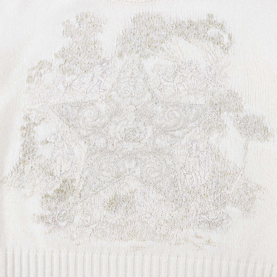 Christian Dior knit 214S12AM001 Outer material: 94% cashmere, Outer material: 5% rayon, Outer material: 1% polyester, Part: 64% rayon, Part: 19% polyester Ivory Gold Women 38 Used Authentic