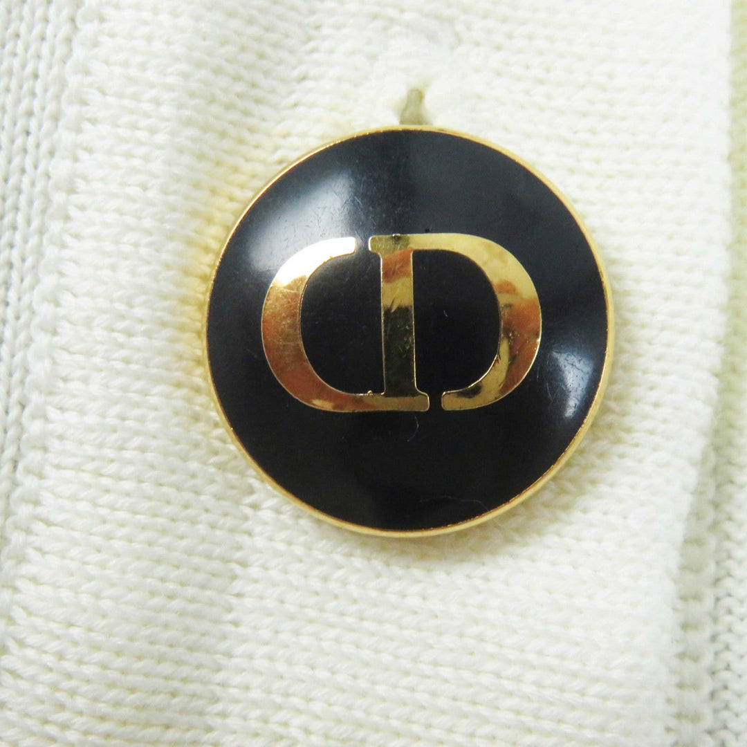 Christian Dior Short sleeve knit 114S48AM725 Main: 100% cotton White black Women 38 Used Authentic
