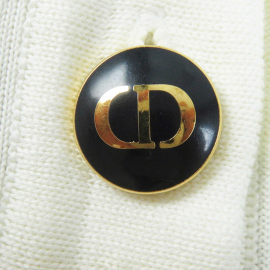 Christian Dior Short sleeve knit 114S48AM725 Main: 100% cotton White black Women 38 Used Authentic