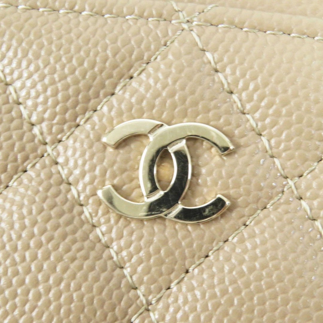 CHANEL Coin case AP1650 Main: Caviar skin beige Timeless classic Women Used Authentic