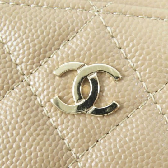 CHANEL Coin case AP1650 Main: Caviar skin beige Timeless classic Women Used Authentic