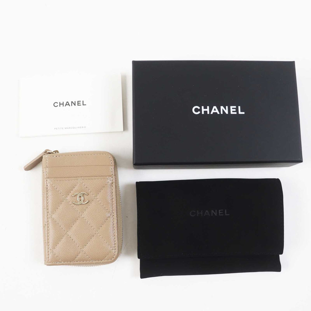 CHANEL Coin case AP1650 Main: Caviar skin beige Timeless classic Women Used Authentic