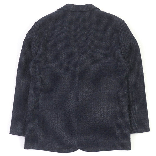 EMPORIO ARMANI blazer Outer: 98% wool, Outer: 2% elastane (polyurethane), Lining: 68% acetate, Lining: 32% polyester Navy mens 50 Used Authentic