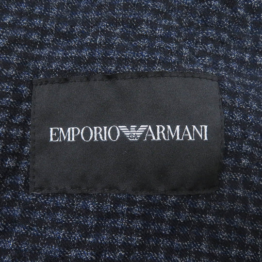 EMPORIO ARMANI blazer Outer: 98% wool, Outer: 2% elastane (polyurethane), Lining: 68% acetate, Lining: 32% polyester Navy mens 50 Used Authentic