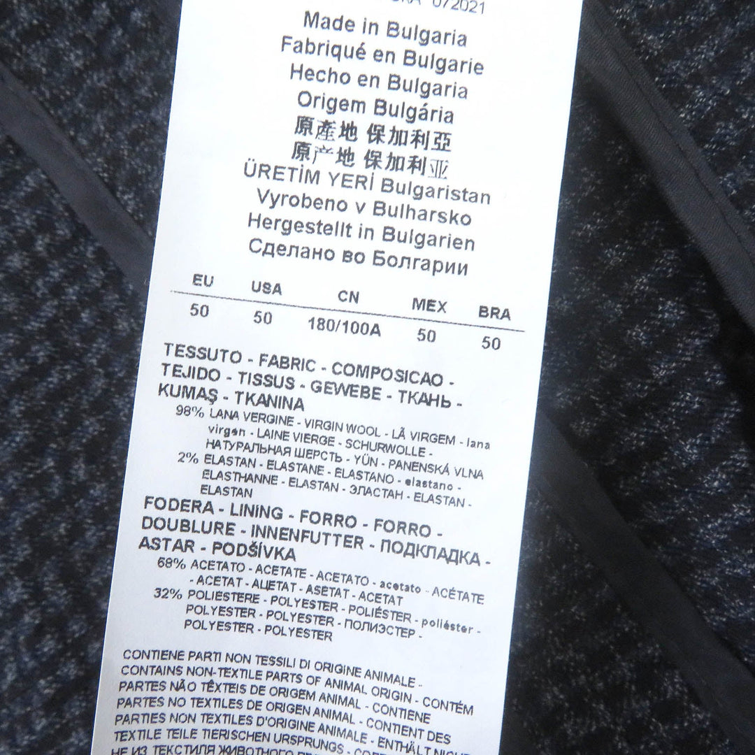 EMPORIO ARMANI blazer Outer: 98% wool, Outer: 2% elastane (polyurethane), Lining: 68% acetate, Lining: 32% polyester Navy mens 50 Used Authentic