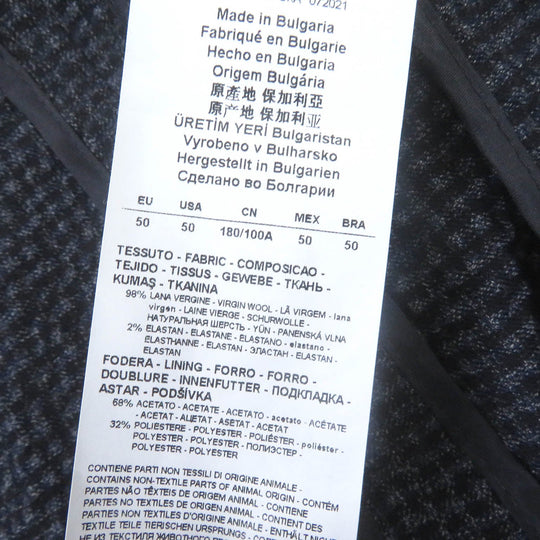 EMPORIO ARMANI blazer Outer: 98% wool, Outer: 2% elastane (polyurethane), Lining: 68% acetate, Lining: 32% polyester Navy mens 50 Used Authentic