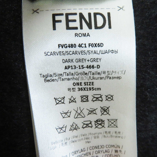 FENDI Scarf FVG480 Main: Oligura, Part: Lamb leather, Lining: 100% silk, Part: 50% mohair, Part: 30% rayon Brown gray Women Used Authentic