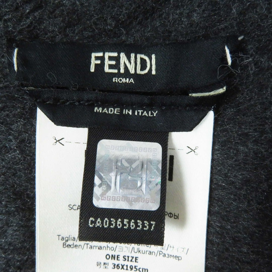 FENDI Scarf FVG480 Main: Oligura, Part: Lamb leather, Lining: 100% silk, Part: 50% mohair, Part: 30% rayon Brown gray Women Used Authentic