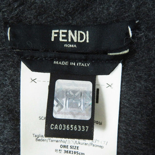 FENDI Scarf FVG480 Main: Oligura, Part: Lamb leather, Lining: 100% silk, Part: 50% mohair, Part: 30% rayon Brown gray Women Used Authentic