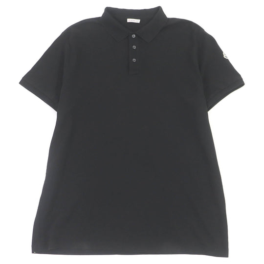 MONCLER Short sleeve polo shirt Main: 100% cotton black MAGLIA POLO MAICA CORTA mens 3XL Used Authentic