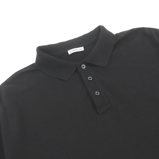MONCLER Short sleeve polo shirt Main: 100% cotton black MAGLIA POLO MAICA CORTA mens 3XL Used Authentic