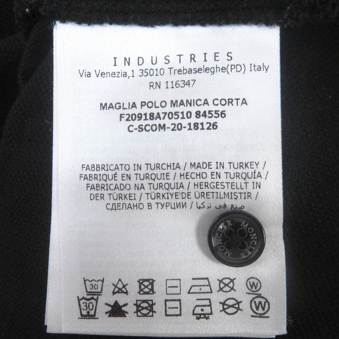 MONCLER Short sleeve polo shirt Main: 100% cotton black MAGLIA POLO MAICA CORTA mens 3XL Used Authentic