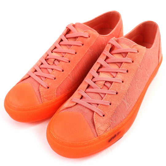 LOUIS VUITTON Low cut sneakers Main: Canvas, Part: Suede leather, Part: Rubber Orange Tattoo line mens 7 Used Authentic