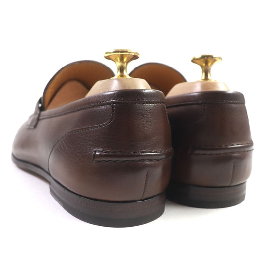 GUCCI loafers 406994 Main: Leather Brown Jordaan mens 6 Used Authentic
