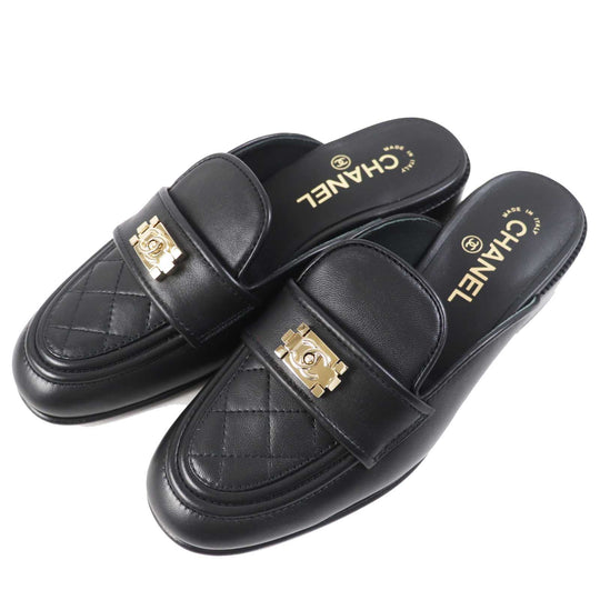 CHANEL Mule 20B G36510 Main: Leather black Women 37 1/2 C Used Authentic