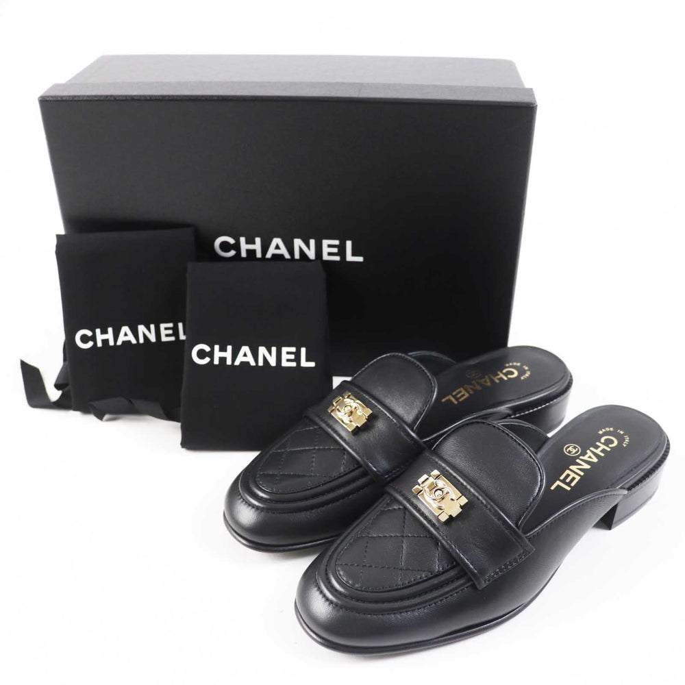 CHANEL Mule 20B G36510 Main: Leather black Women 37 1/2 C Used Authentic