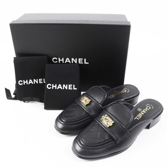 CHANEL Mule 20B G36510 Main: Leather black Women 37 1/2 C Used Authentic