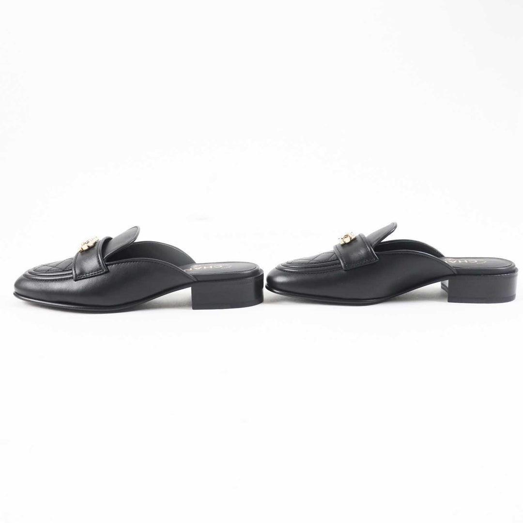 CHANEL Mule 20B G36510 Main: Leather black Women 37 1/2 C Used Authentic