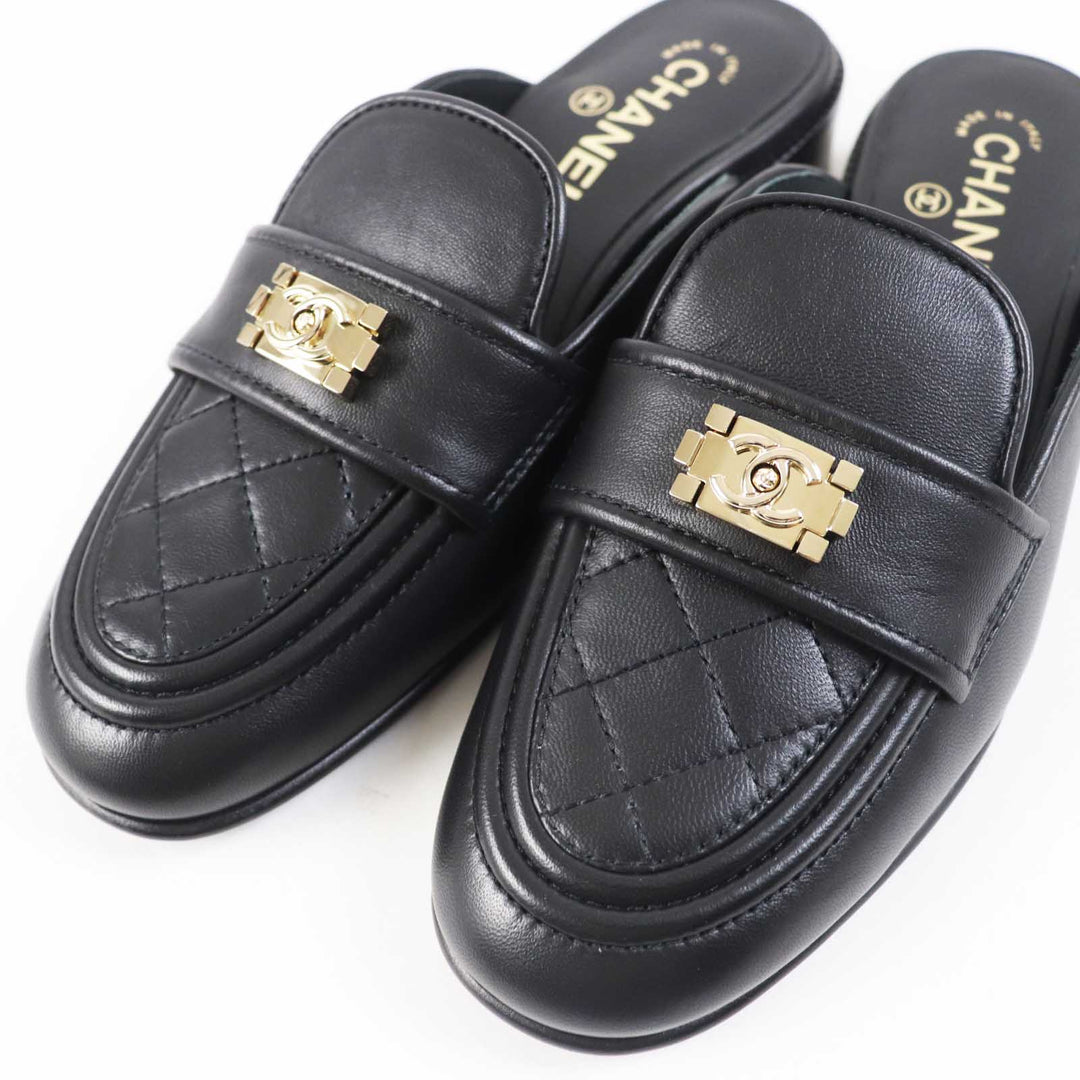 CHANEL Mule 20B G36510 Main: Leather black Women 37 1/2 C Used Authentic