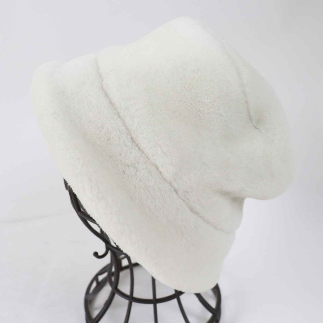PRADA hat 1HC137 Main: Mouton, Lining: 100% Silk Ivory Women M Used Authentic