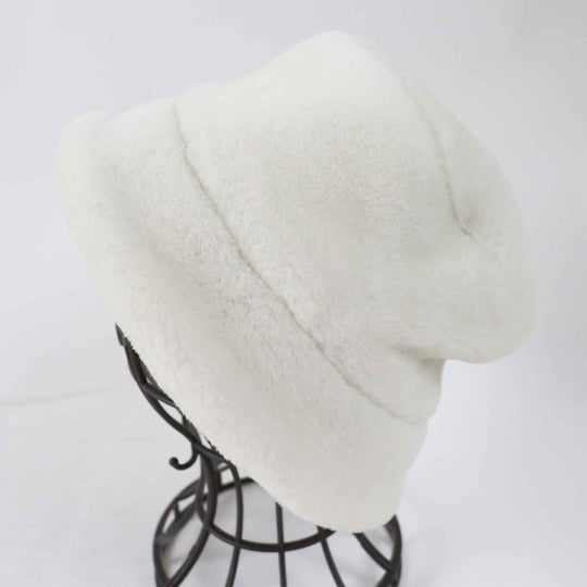 PRADA hat 1HC137 Main: Mouton, Lining: 100% Silk Ivory Women M Used Authentic
