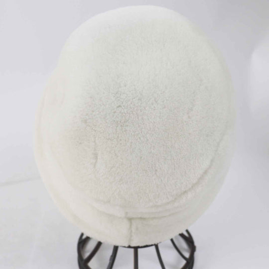 PRADA hat 1HC137 Main: Mouton, Lining: 100% Silk Ivory Women M Used Authentic