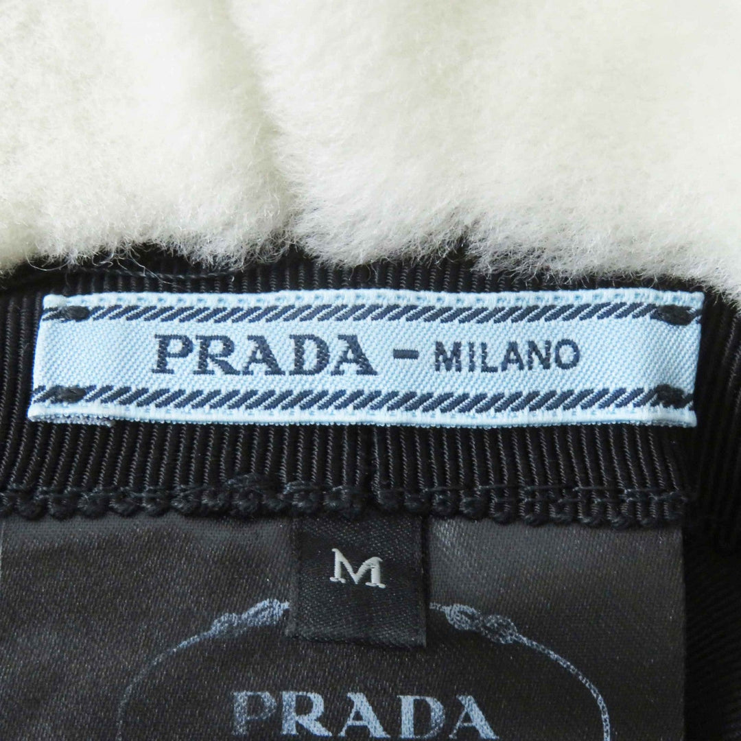 PRADA hat 1HC137 Main: Mouton, Lining: 100% Silk Ivory Women M Used Authentic
