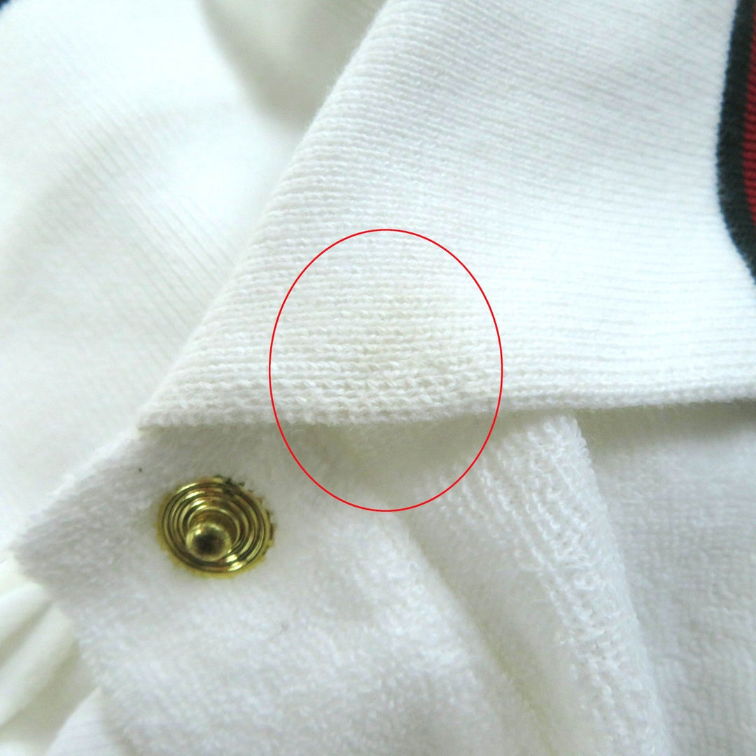 GUCCI Short sleeve polo shirt 599122 Main: 100% cotton, Part: 84% cotton, Part: 16% polyester, Part: 100% polyester white Women XS Used Authentic