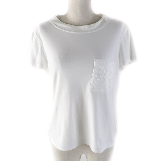 HERMES Short sleeve T-shirt Main: 100% cotton white Women 38 Used Authentic