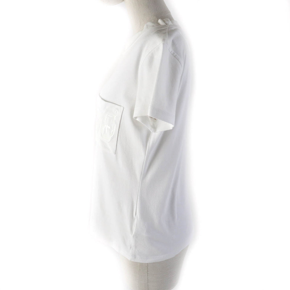 HERMES Short sleeve T-shirt Main: 100% cotton white Women 38 Used Authentic