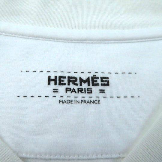 HERMES Short sleeve T-shirt Main: 100% cotton white Women 38 Used Authentic