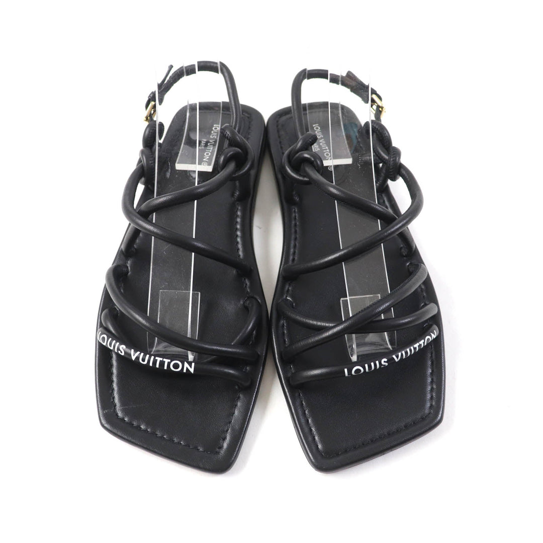 LOUIS VUITTON Sandals Main: Leather black Women 35 1/2 Used Authentic