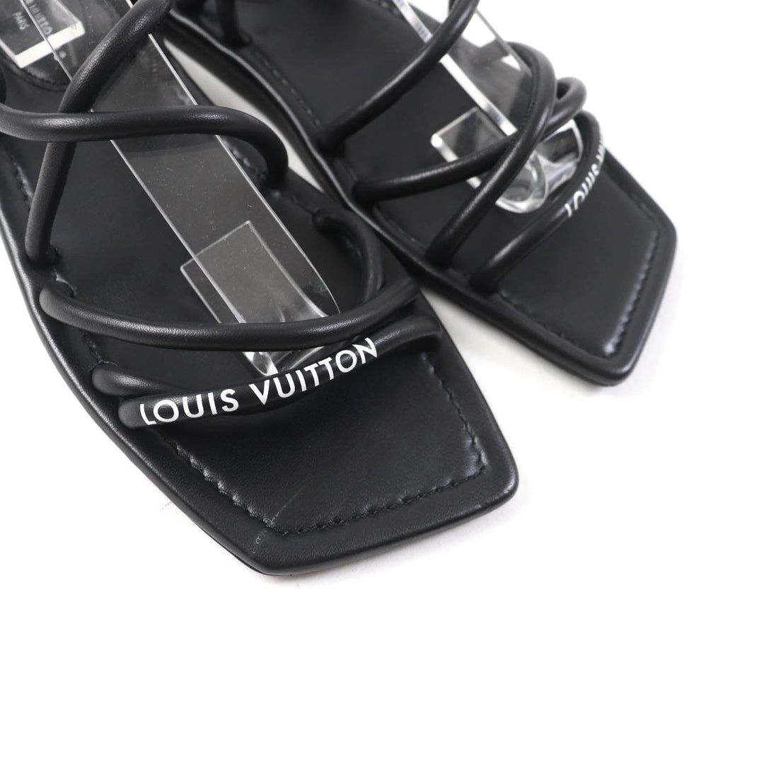 LOUIS VUITTON Sandals Main: Leather black Women 35 1/2 Used Authentic
