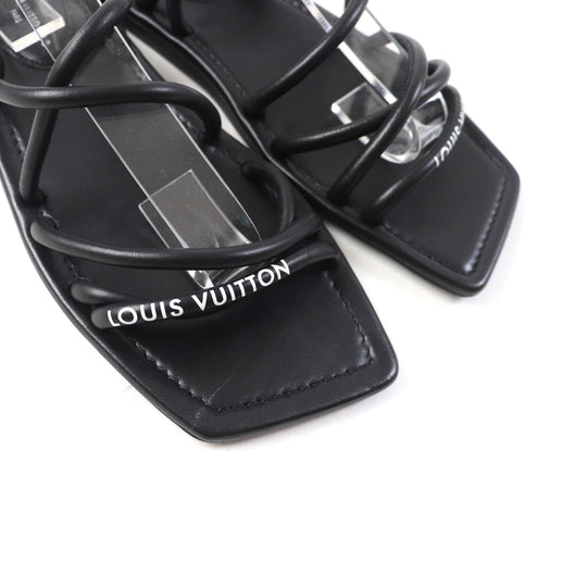 LOUIS VUITTON Sandals Main: Leather black Women 35 1/2 Used Authentic