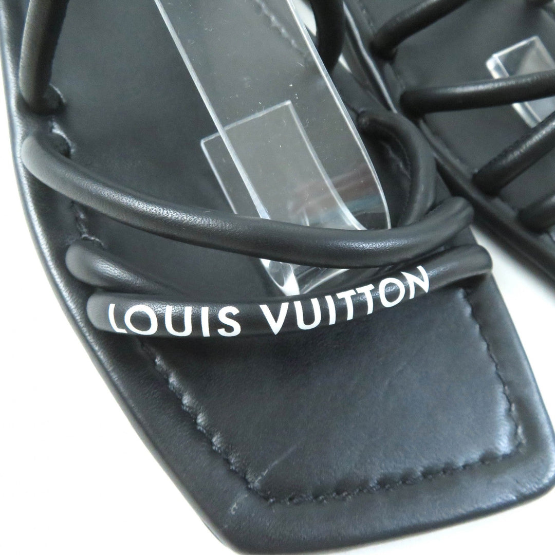 LOUIS VUITTON Sandals Main: Leather black Women 35 1/2 Used Authentic