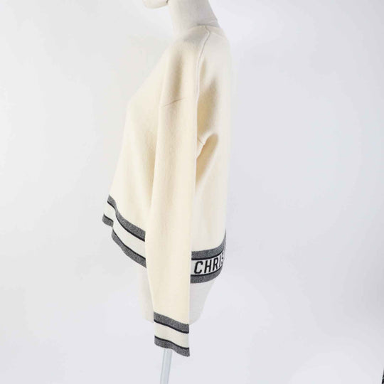Christian Dior knit 014S55AM042 Main: 98% cashmere, Main: 1% nylon, Main: 1% polyurethane Ivory black Women 38 Used Authentic