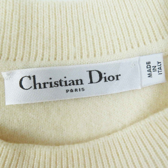 Christian Dior knit 014S55AM042 Main: 98% cashmere, Main: 1% nylon, Main: 1% polyurethane Ivory black Women 38 Used Authentic