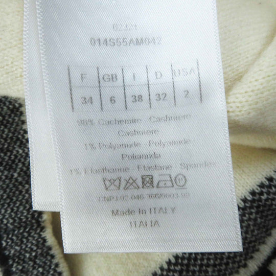 Christian Dior knit 014S55AM042 Main: 98% cashmere, Main: 1% nylon, Main: 1% polyurethane Ivory black Women 38 Used Authentic