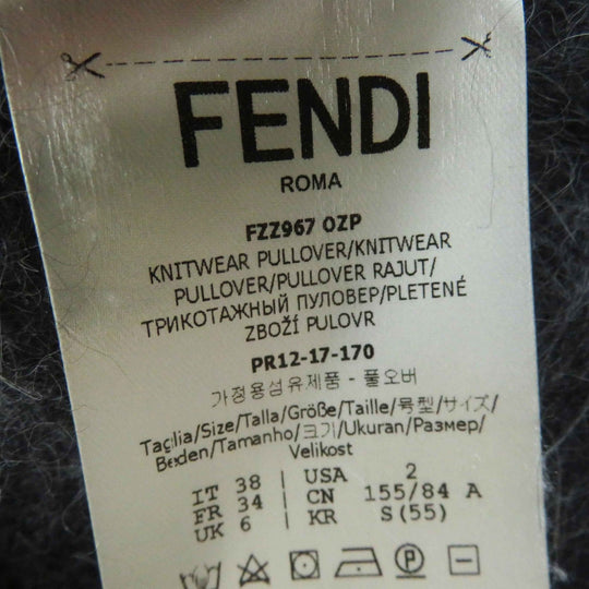 FENDI knit FZZ967 Outer: 80% Angora, Outer: 20% Nylon, Part: 60% Rayon, Part: 40% Cotton Charcoal gray Women 38 Used Authentic