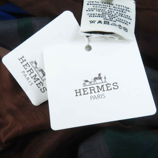 HERMES Tunic Main: 100% cotton Blue (Multi) SANGLES EN ZIGZAG Women TU Used Authentic