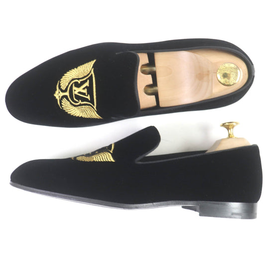 LOUIS VUITTON loafers Main: Velvet black Auteuil line mens 6 Used Authentic