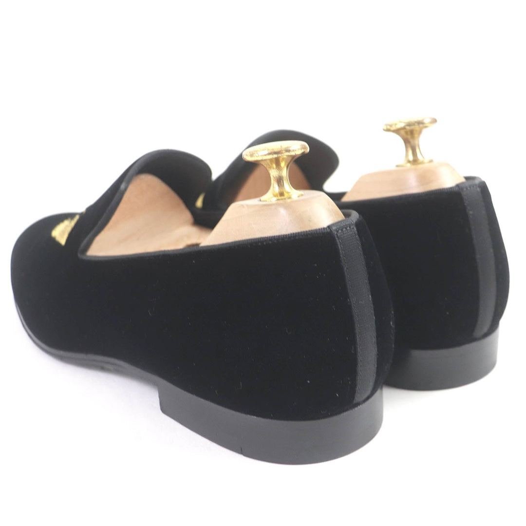 LOUIS VUITTON loafers Main: Velvet black Auteuil line mens 6 Used Authentic