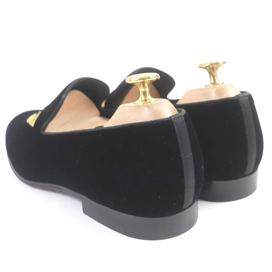 LOUIS VUITTON loafers Main: Velvet black Auteuil line mens 6 Used Authentic